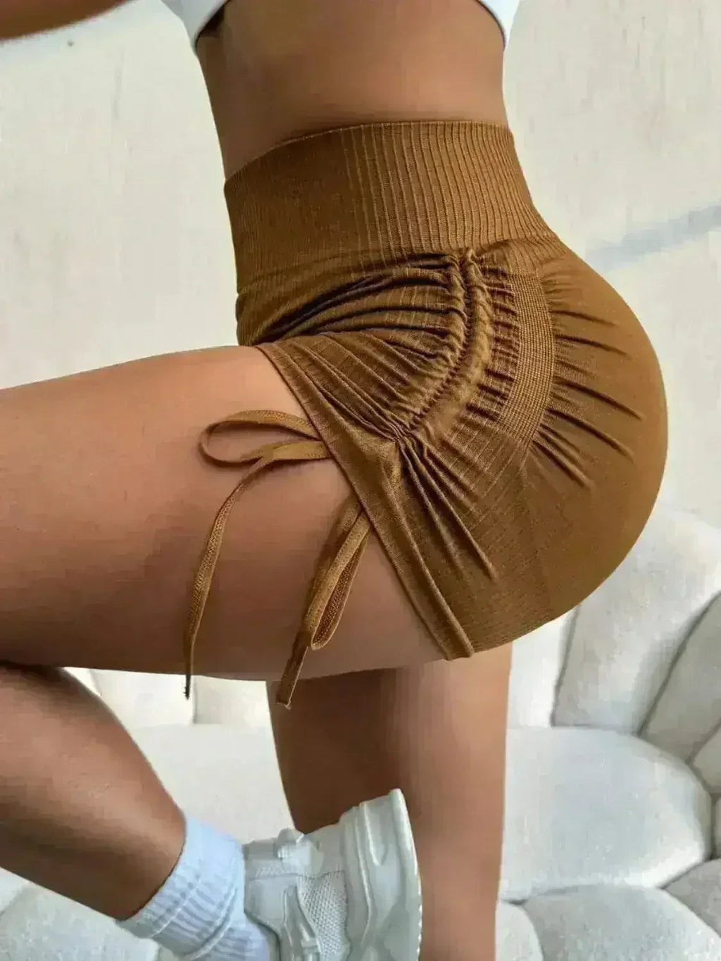 High Waist Active Shorts | Polyamide-Elastane Blend | Workout Essentials
